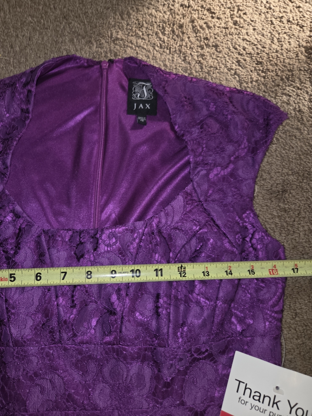 Jax Purple Lace Midi Dress with Cap Sleeves - Picture 6 of 11